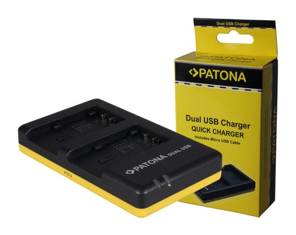 Dual Quick-Charger Panasonic VW-VBT190 VBT-380 HC-V757 incl. Micro-USB cabel