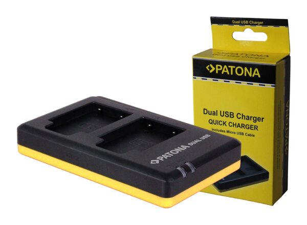 Dual Quick-Charger Olympus Li40B, Li-40B incl. Micro-USB cabel