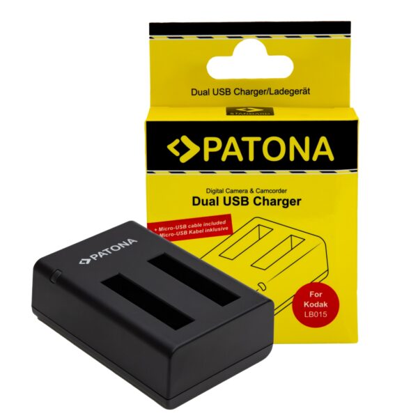 USB Dual Charger Kodak WPZ 2 LB-015 incl. Micro-USB Cable