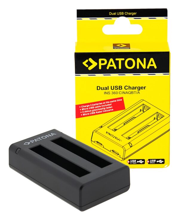 Dual Charger Insta360 X3 CINAQBT/A incl. Micro-USB cable