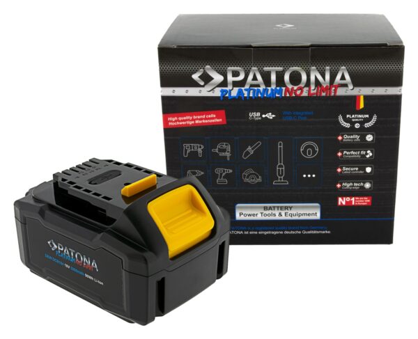 Platinum 18V battery Dewalt DCB184 Dewalt XR series with USB-C PD65W input and output